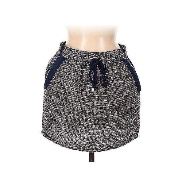 48.Color Block| Wool Tweed cotton blend|Size 38(EU)| Mini Skirt| Pockets - Picture 3 of 11